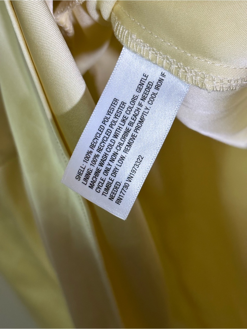 NWT Satin Midi Dress Light Yellow Slip Dress Asymmetrical Hem - Picture 8 of 8